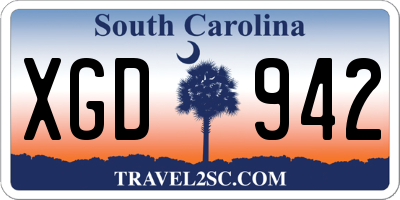 SC license plate XGD942
