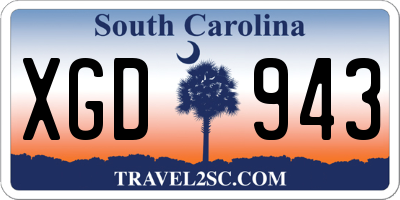 SC license plate XGD943