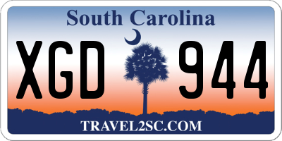 SC license plate XGD944