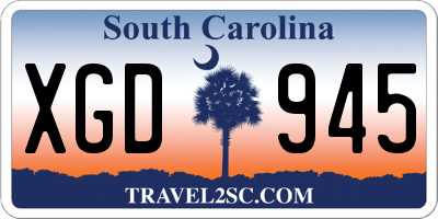 SC license plate XGD945