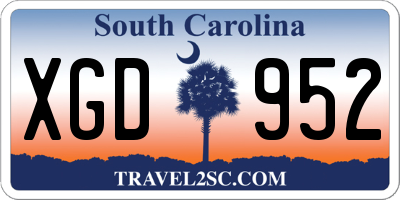 SC license plate XGD952
