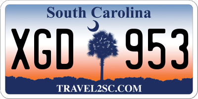 SC license plate XGD953