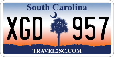 SC license plate XGD957