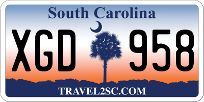 SC license plate XGD958