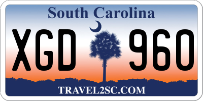 SC license plate XGD960