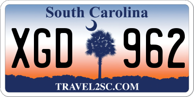 SC license plate XGD962