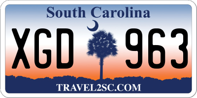 SC license plate XGD963