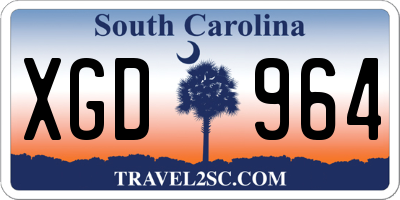 SC license plate XGD964