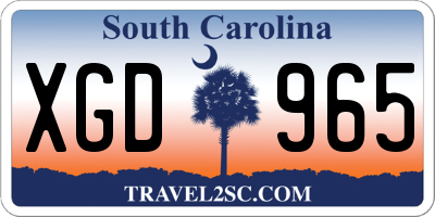 SC license plate XGD965