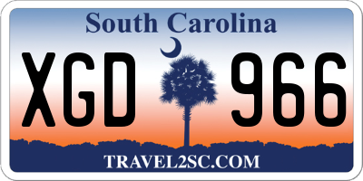 SC license plate XGD966