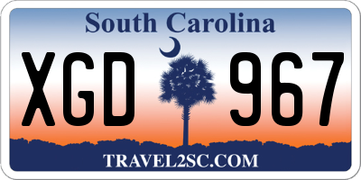 SC license plate XGD967