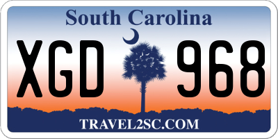 SC license plate XGD968