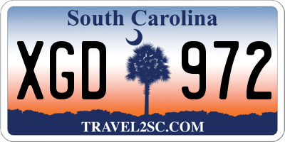 SC license plate XGD972