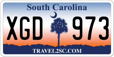 SC license plate XGD973