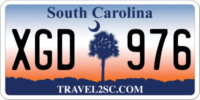 SC license plate XGD976