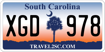 SC license plate XGD978
