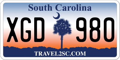 SC license plate XGD980