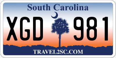 SC license plate XGD981