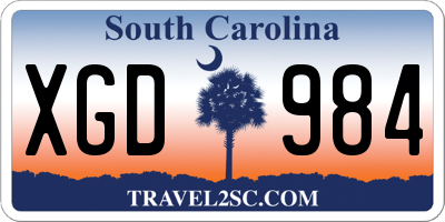 SC license plate XGD984