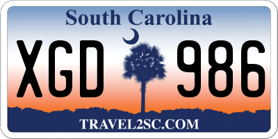 SC license plate XGD986