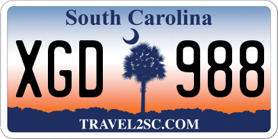 SC license plate XGD988