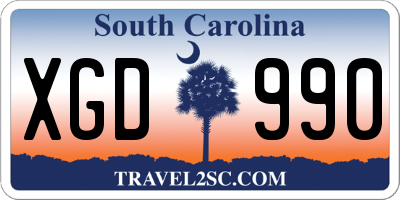 SC license plate XGD990
