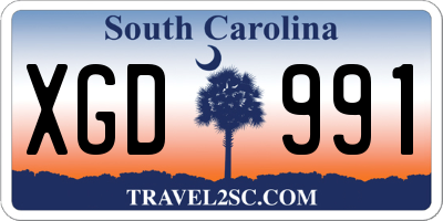 SC license plate XGD991