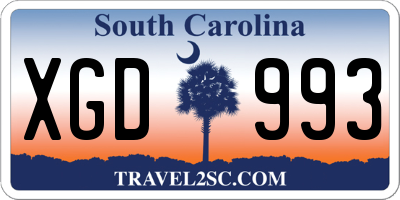 SC license plate XGD993