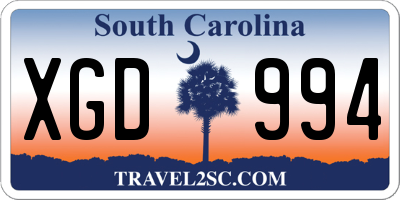 SC license plate XGD994