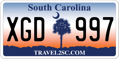 SC license plate XGD997