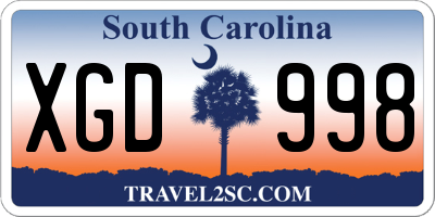 SC license plate XGD998