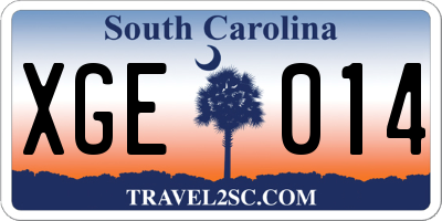 SC license plate XGE014