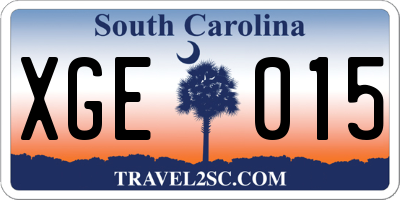 SC license plate XGE015