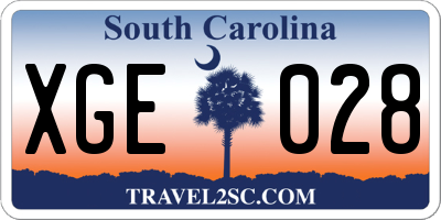 SC license plate XGE028
