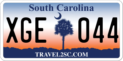 SC license plate XGE044