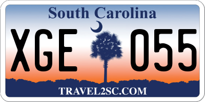SC license plate XGE055