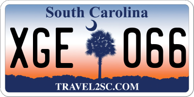 SC license plate XGE066