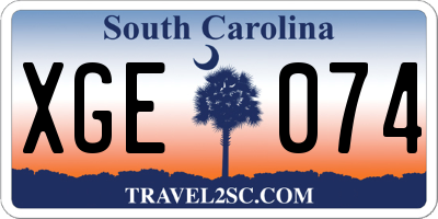 SC license plate XGE074