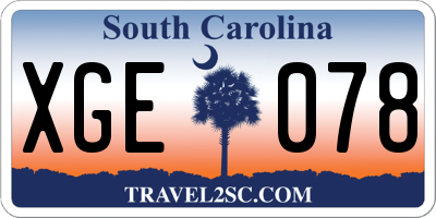 SC license plate XGE078