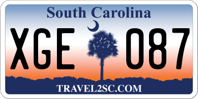 SC license plate XGE087
