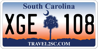 SC license plate XGE108