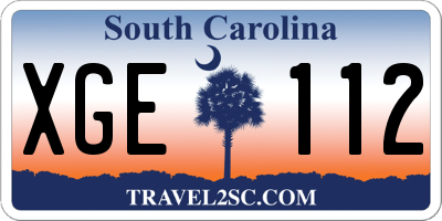 SC license plate XGE112