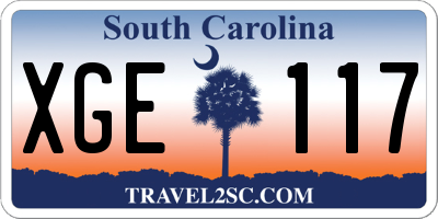 SC license plate XGE117