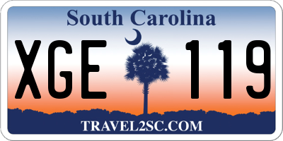 SC license plate XGE119