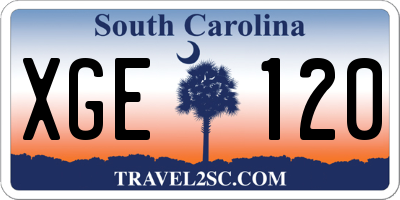 SC license plate XGE120