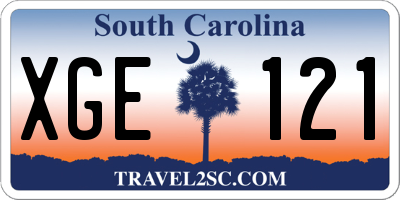 SC license plate XGE121