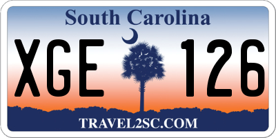 SC license plate XGE126