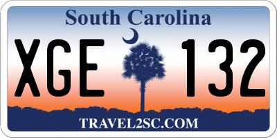 SC license plate XGE132