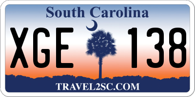 SC license plate XGE138