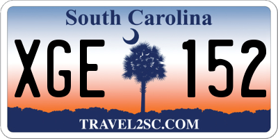 SC license plate XGE152